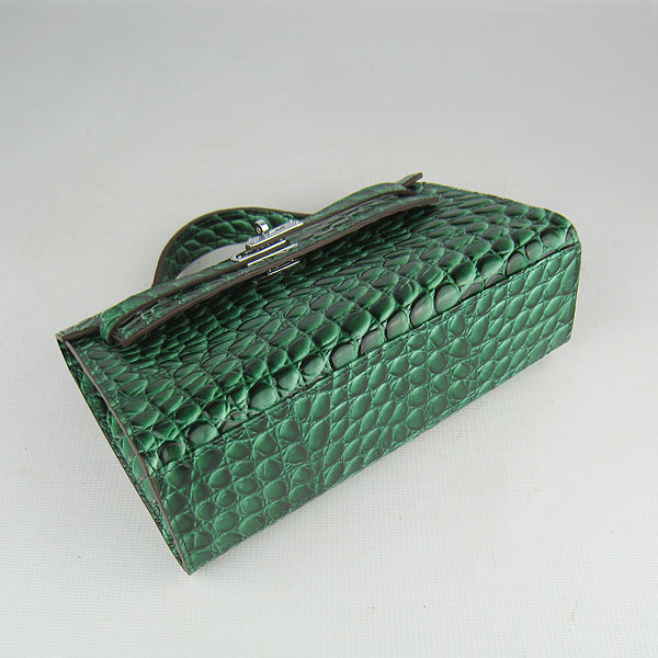 AAA Hermes Kelly 22 CM Python Leather Handbag Dark Green H008 On Sale